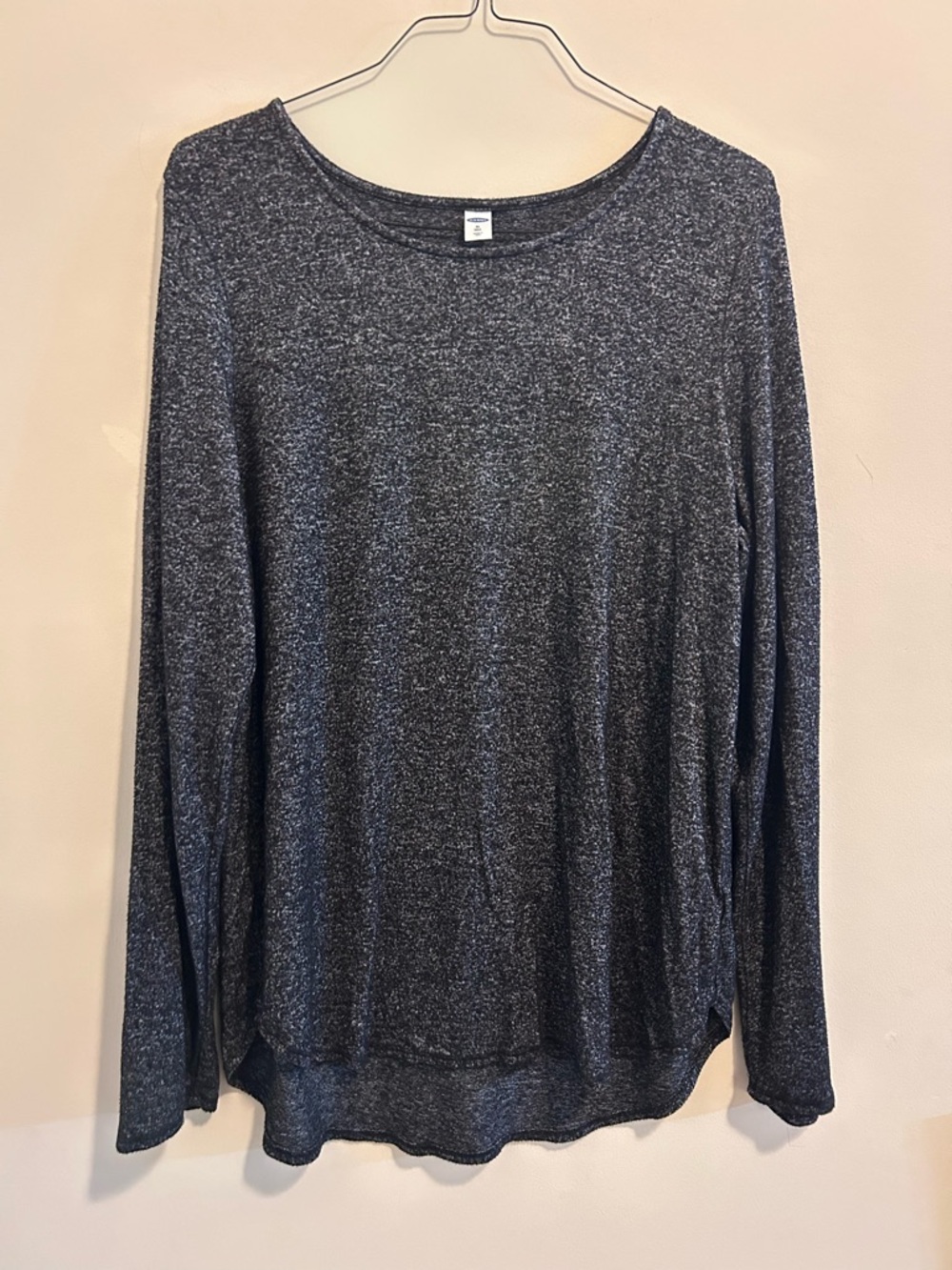 Old Navy Heathered‎ Dark Gray Scoop Neck Long-Sleeve Sweater